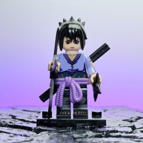Sasuke Uchiha & Susanoo Mode Custom Naruto Minifigure Set – Purple Chakra Form - Picture 3 of 4